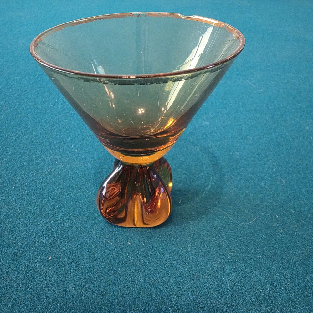 Elegant Amber and Smoke Glass Art Piece